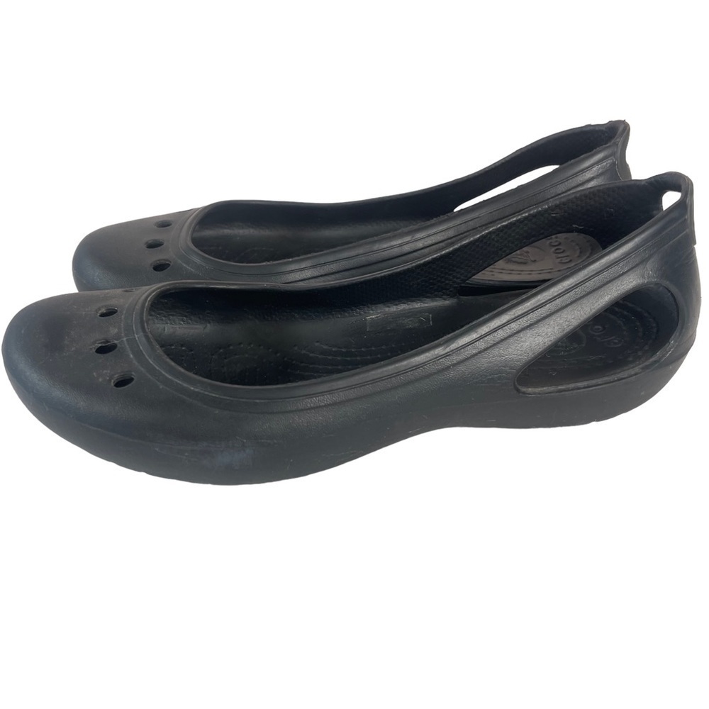 Crocs Kadee Malindi Black Ballet Flats Slip On Rubber Comfort Lightweight 7 - Picture 8 of 12
